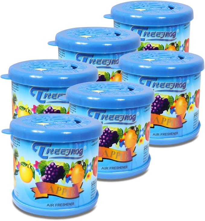 TreeFrog Gel-Typed Automotive Cup-Holder Air Freshener, Apple Scented, Pack of 6