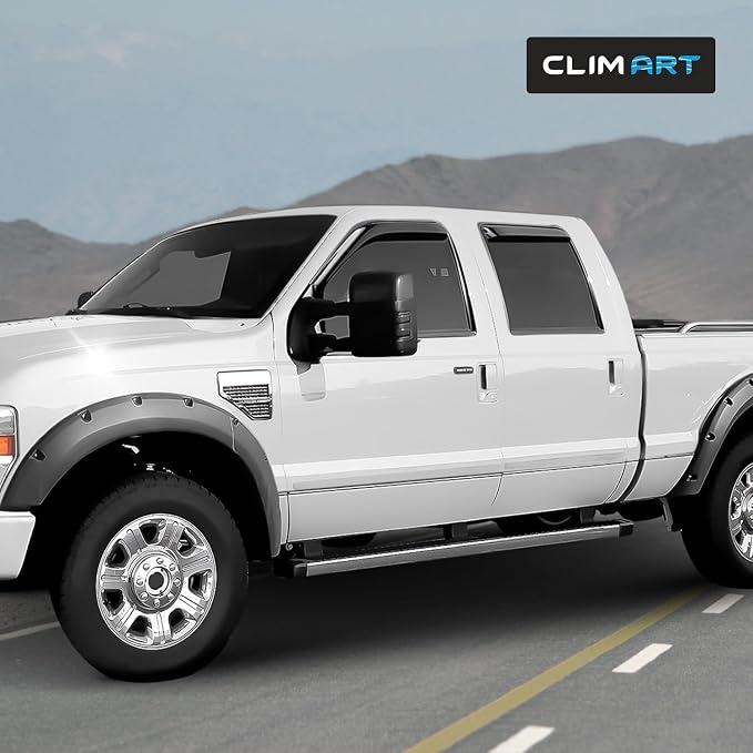in-Channel Incredibly Durable Rain Guards for Ford F250-F550 Super Duty 1999-2016 SuperCrew, Original Window Deflectors, Vent Window Visors, Vent Deflector, 4 pcs. - 699211