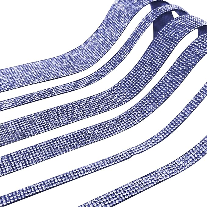 4PCS Bling Car Door Edge Guards Protector, Diamond Auto Side Door Anti-Collision Crash Strip Sticker, Crystals Vehicle Anti-Scratch Bumper Tape, Universal for SUV Truck Pickup (Blue)