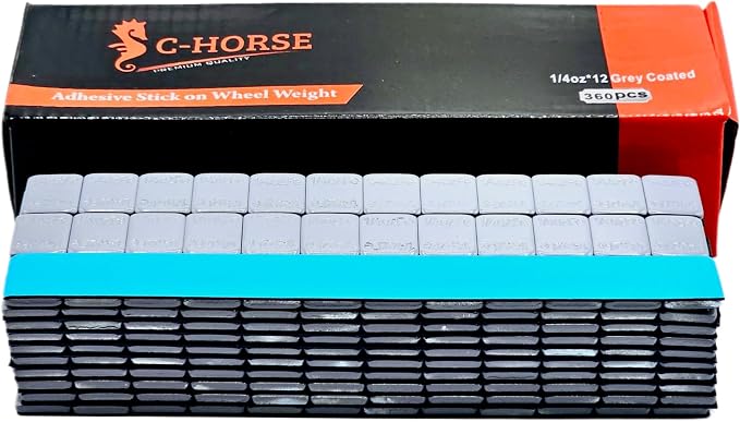Stick On Wheel Weights - 0.25-Ounce, Grey Colored Coating, Blue Adhesive Tape - Professional Quality Tire Balancer Stickers - Durable Car, Vehicle, Automobile Accessories & Parts - Pack 4320