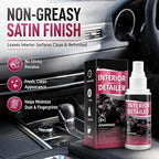 Car Interior Cleaner Spray Kit, Dashboard & Trim Detailer for Plastic, Vinyl, Rubber, Door Panels, Consoles & Finished Leather, Non-Greasy Auto Interior Cleaner with Towel & Sponge