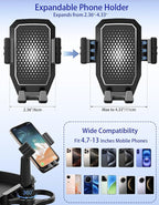 Car Cup Holder Tray - 4 in 1 Adjustable Car Cup Holder Expander with Food Tray Table and Phone Mount 360° Swivel for All Purpose, Automotive Essentials for Driver and Front Passenger
