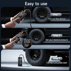 Cordless Tire Inflator Portable Air Compressor, 3X Fast Inflation,12000mAh Battery, Air Pump for Car Tires, Pickups, SUVs, Electric Pump with Digital Pressure Gauge/Auto Shuttoff, Gift Ideas
