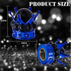 4PCS Crown Bling Tire Stem Valve Caps, Crystal Diamond Tire Air Cap Set Universal Copper Core Stem Covers for Cars, SUV, Trucks, Bikes, Motorcycles, Bicycles (Blue & Black)