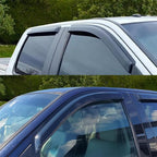 Window Visor Rain Guard for Ford F-150 04-08,06-08 Lincoln Mark LT Crew Cab | Not Fit 2004 Heritage, Window Deflectors, Vent Visors, Sun Shades, Window Shields, Dark Smoke, Truck Accessories