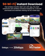 TD3 4K+2K Dash Cam with App, Camera for Car Front and Back with 5G WiFi & GPS, Free 64GB Card, Night Vision Dashcam Front Cameras 24/7 Recording When Car is Off, Security Camera for Cars