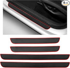 4 PCS Car Door Sill Protector, Anti-Scratch Automotive Threshold Protective Strip, Waterproof Door Edge Guards Step Shield Cover for Sedans Trucks SUVs, Car Accessories (Black & Red)
