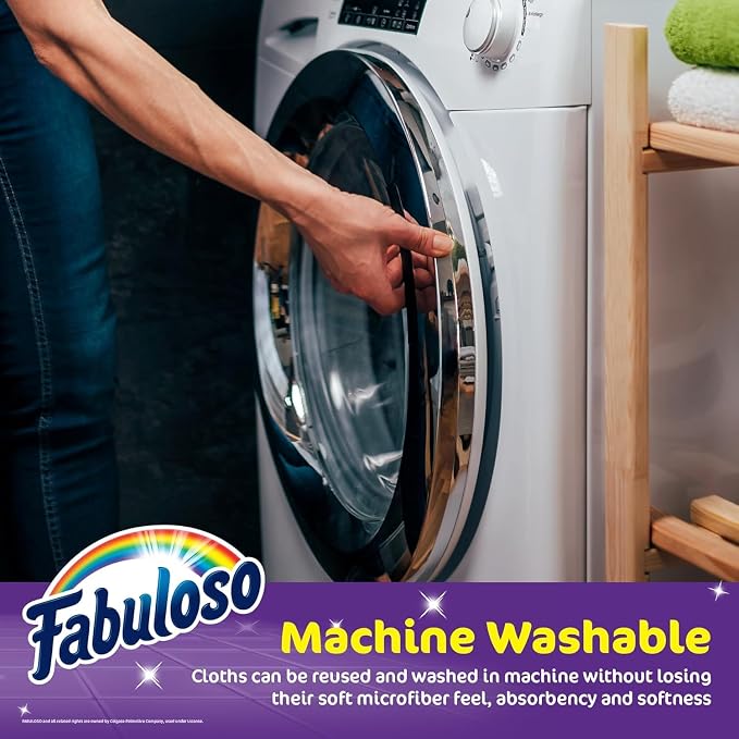 Microfiber Cleaning Cloths for Home & Car, Lint-Free Scratch-Free Rags for Glass, Kitchen & Wood, Reusable Machine Washable, Absorbent for Dusting & Wiping, Rainbow, 13 x 13 in, 24 Ct - 2 Pk