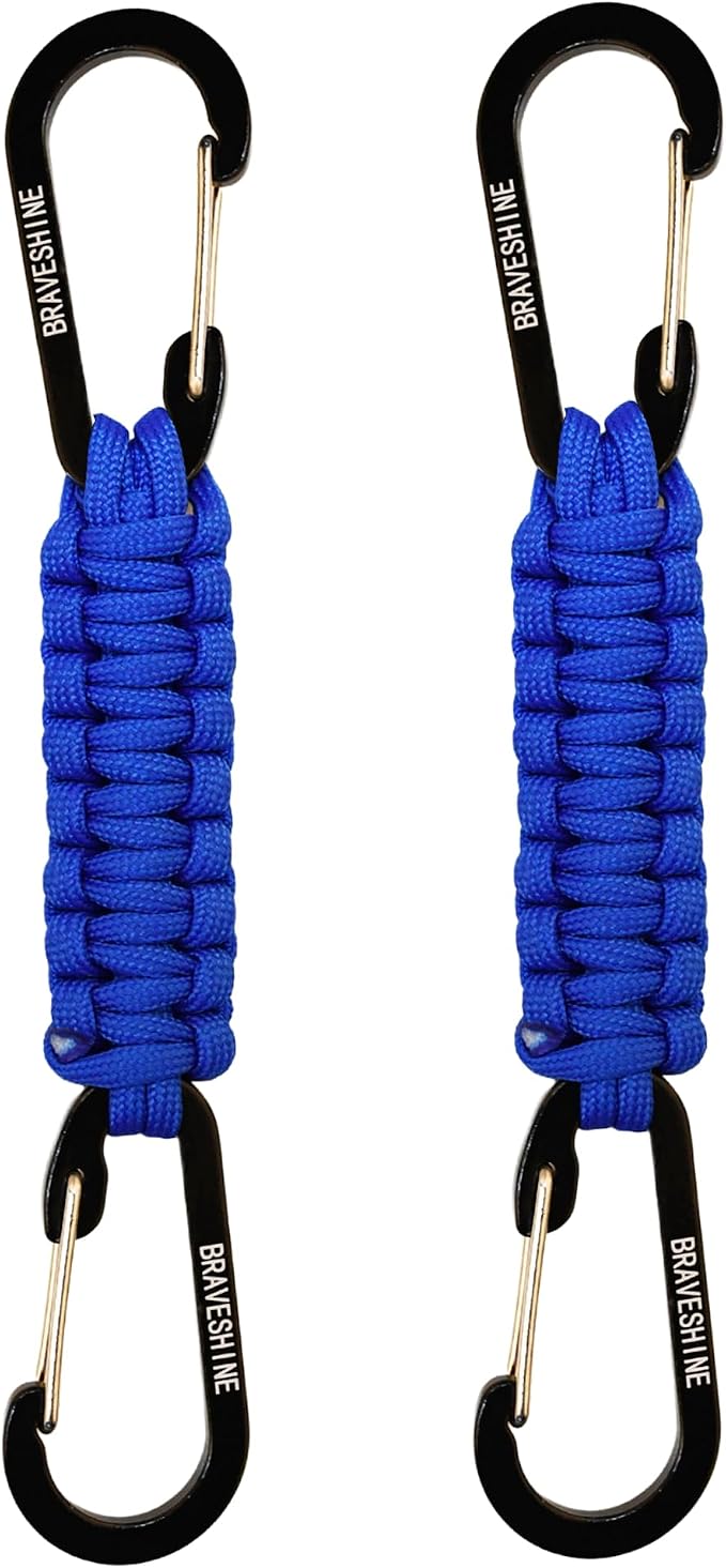 Paracord Keychain Carabiner Clip, D Ring Lanyard Hanger Stroller Hook for Water Bottle, Key, Backpacks, Men, Women