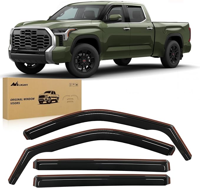 Side Window Deflectors for Toyota Tundra Crew Max 2022-2026 Window Visors Rain Guards, Vent Shade for Fresh Air, Rain & Snow Protection, Wind Noise Reduction-4PCS
