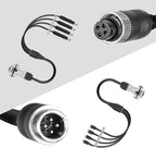 Heavy Duty Vehicle Coil Trailer Cable with 4 Channel 4 PIN AV Connector Disconnect Kit for Truck Caravan Motor Home Backup Security Camera Monitor System
