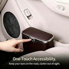 Car Trash Can with Lid - Leakproof Mini Garbage Bin for Door or Seatback,Premium ABS Auto Organizer,Space-Saving Car Garbage Can for Commuters,Families and Pet Owners,Fit for SUV,Sedan,Truck (Brown)