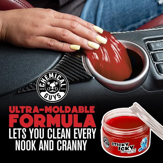 Sticky Icky Car Cleaning Gel, Green Apple & Sweet Strawberry Scent - Detailing Kit, Car Dust Crevice Cleaner, Slime Auto Air Vent, Cleaning Putty for Keyboard Cleaner (4 Pack) - CJK1004