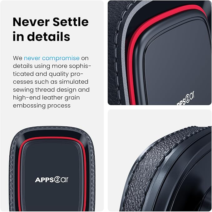 Magnetic Phone Mount for Car, Dashboard & Windshield Suction Cup Holder with Telescopic Arm, Requires Metal Plate for Proper Use, Fit for Android Smartphones(NOT for MagSafe)
