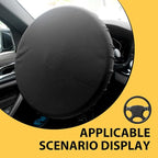 Car Steering Wheel Cover Sun Shade, 15.7" All-round Sun-proof and Anti-aging Protector for All Seasons, Thickened Waterproof Sunshade Cover, Universal for Most Car Truck SUV (Black)