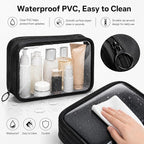 Clear TSA Approved Toiletry Bag - 3-Pack (Large, Small & Mini) Clear Makeup Cosmetic Bag with Zipper, Quart Size Travel Essential Organizer for Women, Car Bag Organizer & Car Organization Essentials