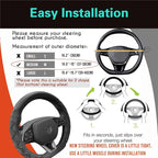 D Shaped 14.5-15 Inch Steering Wheel Cover Great Grip with 3D Honeycomb Anti-Slip Design, Flat Bottom 14.5-15 Inch (All Black)