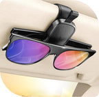 2026 Unrivaled Stability Sunglass Holder for Car Visor, Magnetic Leather Sunglasses Holder Clip, One Hand Operation Car Glasses Holder, Universal Visor Clips for Cars Accessories, Black