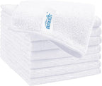 White Microfiber Cleaning Cloth, 8 Pack Cleaning Towels for Kitchen, Lint Free, Scratch-Free, Highly Absorbent, and Reusable Cleaning Rags for House, Window and Glass, Cars, 11.5 X11.5 inch
