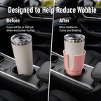Car Cup Holder Expander for Large Bottles, Fits 32 oz to 40 oz Water Bottles and Handle Mugs, Secure Base for Most Vehicle Cup Holders, Durable ABS, Easy to Install, Durable ABS (Pink)