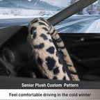 Steering Wheel Cover, Fluffy Car Wheel Covers for Women/Girls/Ladies，Soft Wool Fur Steering Wheel Protector, Universal 14 1/2 inches to 15 inches - White