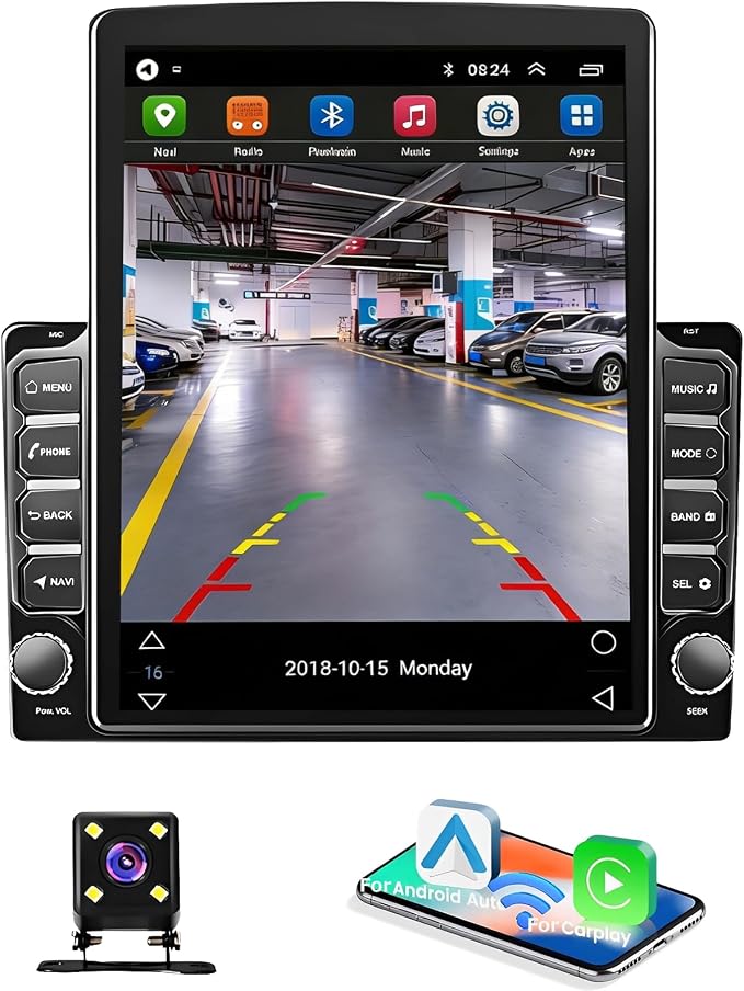 2+32G Double Din Car Stereo Radio Upgraded for Honda CRV 2007–2011 with Wireless Carplay Android Auto, 9.7'' Touch Screen Android 14 GPS Navi Head Unit FM/SWC/WiFi/Bluetooth/Camera