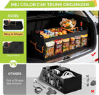 Trunk Organizer for SUV, Collapsible Trunk Organizer for Car, Non-Slip Bottom, Storage Organizer for Sedans, Van, Jeep, Grocery, Large 4 Compartments, Black Mixed Orange 32"×13"×12"