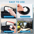 4 Pack Blind Spot Mirror 2 Inch Angle Adjustable HD Glass Round Car Side Rear View Convex Mirror Accessories with Frame for Car SUV Trucks Motorcycles