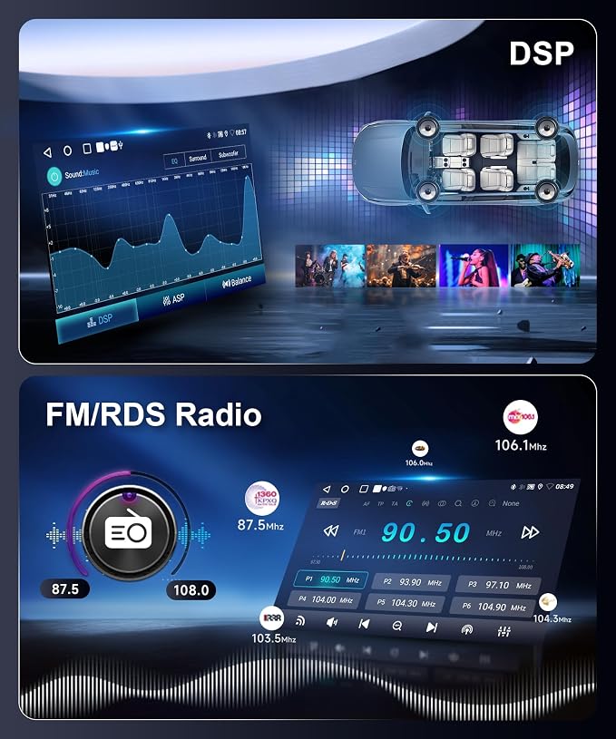 5Ghz WiFi 2G+64G Radio for Toyota 4Runner 2003-2009,for Tundra 2003-2006,for Sequoia 2003-2007 Car Stereo,Wireless CarPlay Android Auto,DSP EQ,7‘’ HD IPS Touchscreen, 26UIs GPS Bluetooth Bakcup Camera