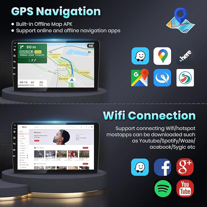 Radio for Honda Civic 2006 2007 2008 2009 2010 2011 Car Stereo with Wireless CarPlay Android Auto 10.1 Inch 1080P Touchscreen 5G WiFi DSP EQ GPS Bluetooth RDS FM Camera 4Core 64G