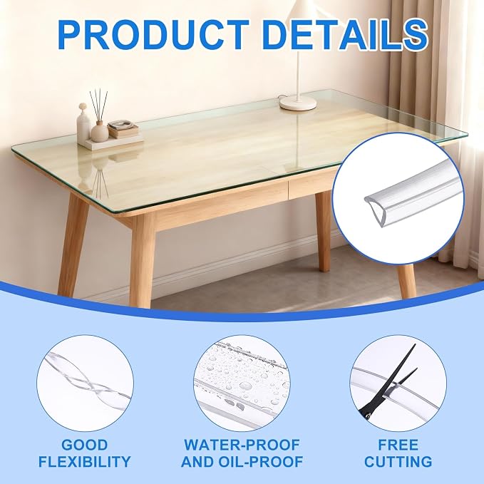 Clear Edge Trim, 13.1Ft Silicone U Channel Edge Protector, Edges Guards Fits 7/16"-15/32" for Car Doors Sheet Metal Parts (5/8" W x 3/8" H)