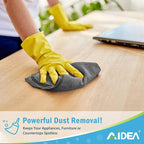 AIDEA Microfiber Cleaning Cloth Grey-50PK, Soft Absorbent Rags, Microfiber Towels for Cars, Kitchen Towels, Dusting Cloth for Home, Window, Cleaning Supplies, 12"×12"
