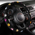 Cute Steering Wheel Covers Stitched Paws Claws,Universal fit Most Sedan SUV