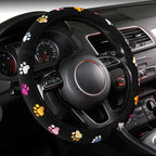 Cute Steering Wheel Covers Stitched Paws Claws,Universal fit Most Sedan SUV