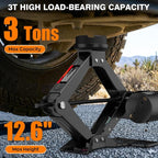 Electric Car Jack, 3 Ton Electric Scissor Jack for Car, SUV, MPV, Truck | Alloy Steel Heavy Duty Jack, Efficient Motor for Rapid Lifting, Portable Garage Tire Change Kit, Outdoor Car Emergency Kit