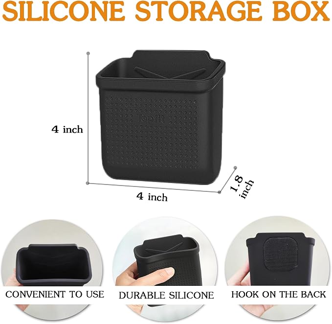 for Tesla Model 3 Model Y Accessories Center Console Organizer Tray Storage Box Cell Phone Pocket Silicone Hook Bag Sunglasses Holder Coin Case for Flocking