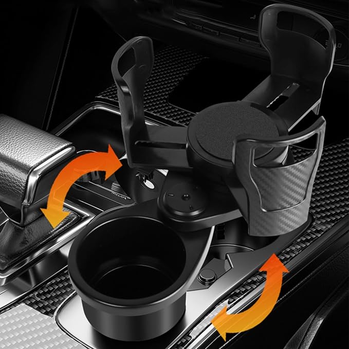 Cup Holder Expander for car, 2 in 1 Multifunctional Car Cup Holder Extender Adapter,with Adjustable Base,Compatible with Hydro Flask, Yeti, Nalgene, 32/40 oz Large Bottles Drinks Mugs