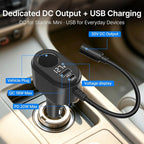 Starlink Mini Car Adapter, 12V to 24V Vehicle Power Supply with 30V 2A DC Output, 4-in-1 Starlink Mini Car Charger with USB-C, USB-A, 120W Socket & LED Display for RV, Camping, Truck, SUV