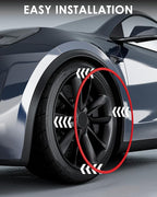 Automotive Alloy Wheel Rim Protector - Covering The Entire Rim of The Wheel hub - Strips for Curb Rash Prevention - Set of 4 Rim Protector Easy to Install(19'',Black)