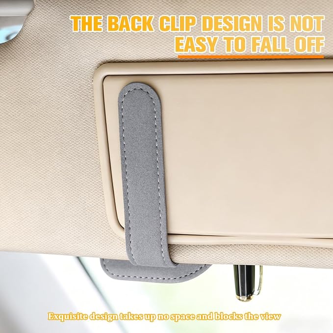 Car Sun Visor Organizer, Multi-Pocket Vehicle Sunglass Card Holder with Pen Slot, Automotive Interior Sunshade Glasses Storage Organizer, Universal Fit (Black)