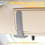 Car Sun Visor Organizer, Multi-Pocket Vehicle Sunglass Card Holder with Pen Slot, Automotive Interior Sunshade Glasses Storage Organizer, Universal Fit (Black)
