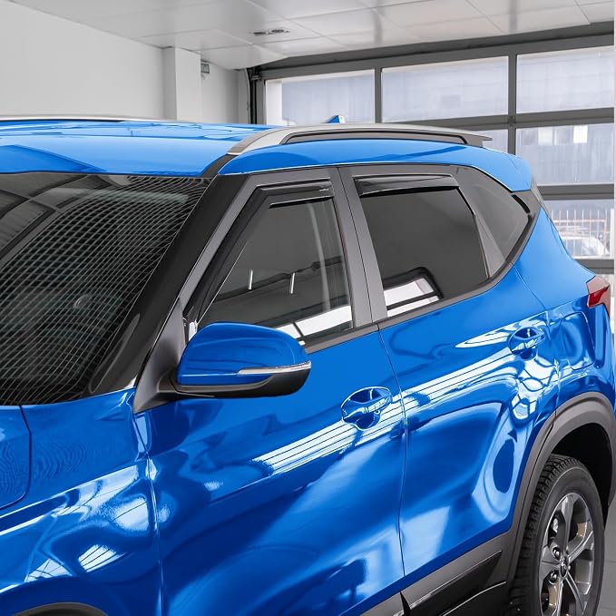 Goodyear Shatterproof in-Channel Window Deflectors for Kia Seltos 2021-2026, Rain Guards, Window Visors for Cars, Vent Deflector, Car Accessories, 4 pcs - GY008487