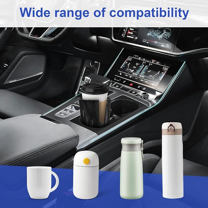 Cup Holder Expander for Car, 4 Inch Car Cup Holder Expander Adapter, Detachable Expander Car Coffee Mug Adapter Organizer, Car Cup Holder for 32-50 oz Bottles & Cups