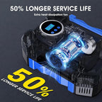 Digital Air Compressor for Car Auto Pump Portable Tire Inflator with LED Light DC 12V, Blue
