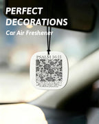 Black Christian Car Air Freshener 8 Pcs, Black Bow Floral Religious Hanging Air Freshener Rounded Square for Girls Dorm Bedroom Apartment, Cute Christian Car Accessories Mirror Decor for Women