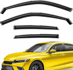 Extra Durable Window Deflectors in-Channel Window Visors Rain Guards Fit for Honda Civic 2022-2026 Sedan, Sun Visors, Wind Vent for Shades, Exterior Car Accessories - 4pcs. AG0834