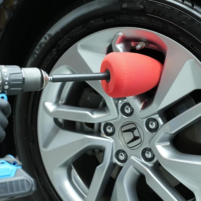 Metal Polishing Tool, Auto Cylindrical Metal Polish Buffing Polishing Ball, Drill Buffing Sponge Pads Buffing Wheel for Drill Foam, Sponge Buffing for Automotive Car Wheel Hub Care