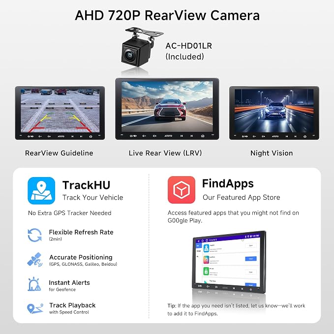 A5L 9 Inch Double-DIN Android Car Stereo Wireless CarPlay Android Auto, Wi-Fi/USB Tethering, GPS Navigation, AI-Powered Car Radio, 24EQ, Mirror Link, HD LRV, Backup Camera, OTA Upgrade