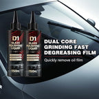 D1 Glass Polishing Liquid, 2025 New Car Glass Oil Film Remover and Auto Scratch Repair Compound, Car Glasses Polishing Compound, Anti-Fog Hydrophobic Coating Spray with Sponge (black-2pcs)
