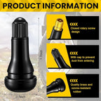 400 Pieces TR413 Valve Stems Tubeless Bulk Rubber Snap-in Valve Stems for 0.453 Inch Rim Holes, Black Standard Length Replacement Tool for Car Tubeless Replacement